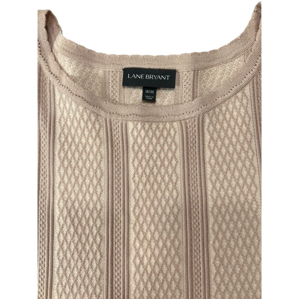 Scoop neckline light Pink Knit Sweater Knee Length Dress- 18/20 Lane Bryant - Picture 3 of 5